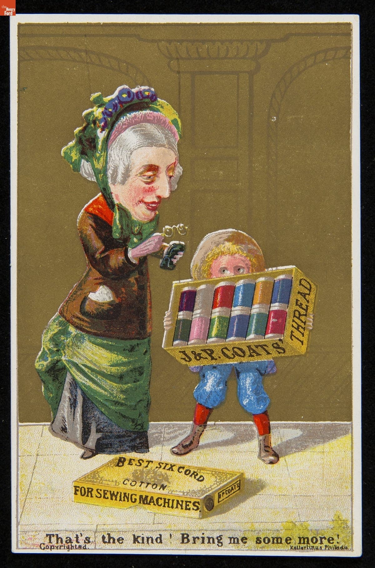 Trade Card for Six Cord Cotton Thread, J. & P. Coats, 1880-1900