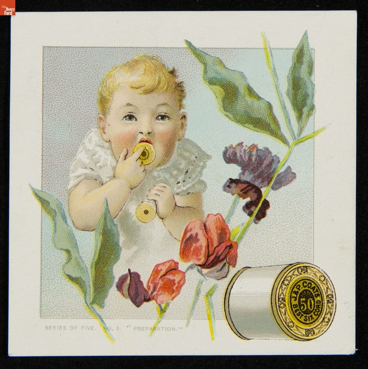 Trade Card for Six Cord Thread, J. & P. Coats, 1880-1900