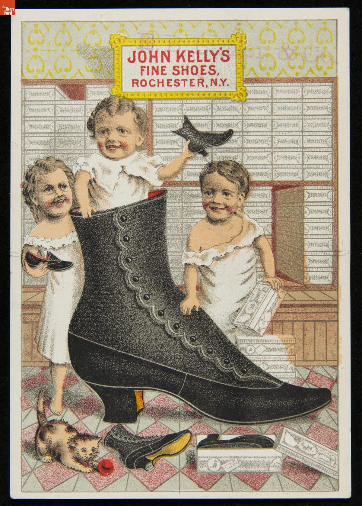 Trade Card for John Kelly's Fine Shoes, 1870-1890