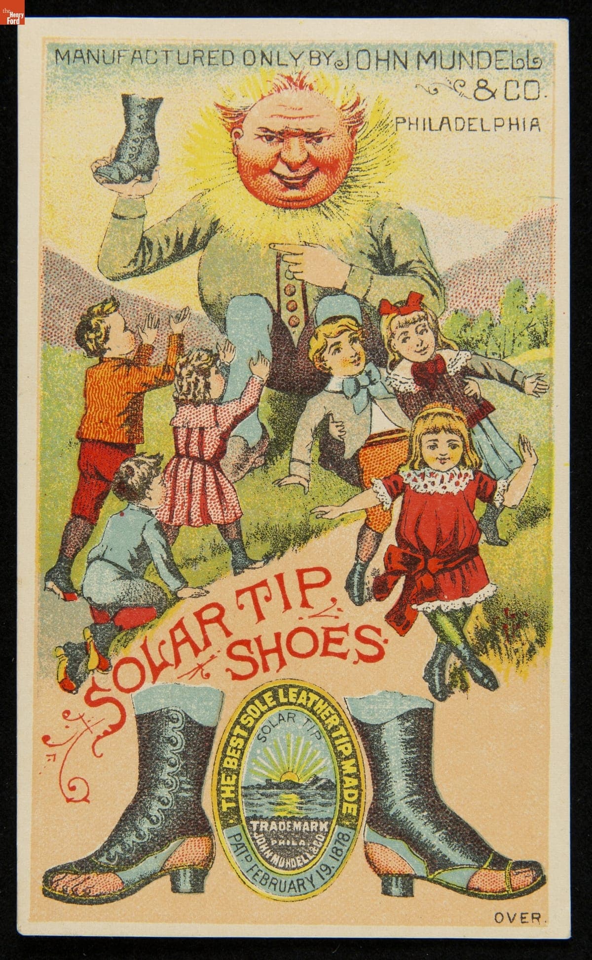 Trade Card for Solar Tip Shoes, John Mundell & Co., 1870-1890
