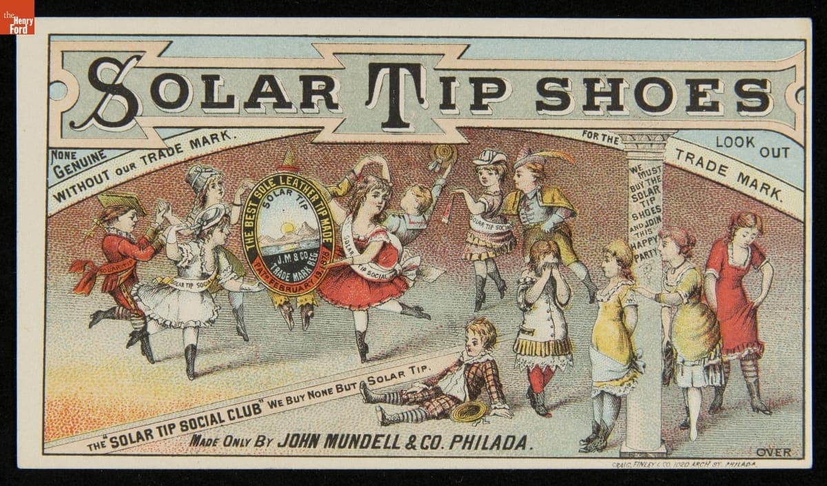 Trade Card for Solar Tip Shoes, John Mundell & Co., 1870-1890