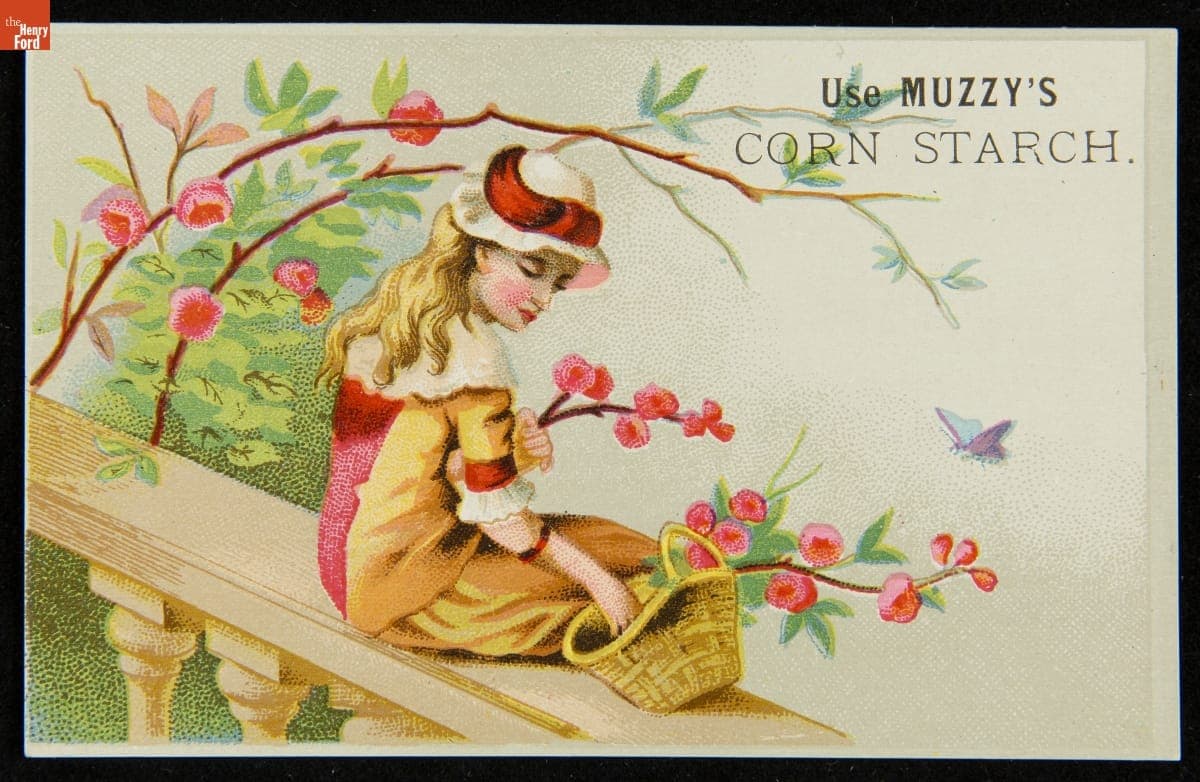 Trade Card for Muzzy's Corn Starch, Muzzy Starch Co., 1880-1900