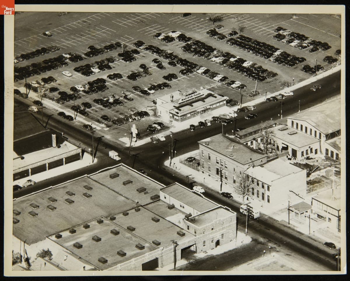 Aerial View of the Madison Plaza Diner, Paterson, New Jersey, 1950