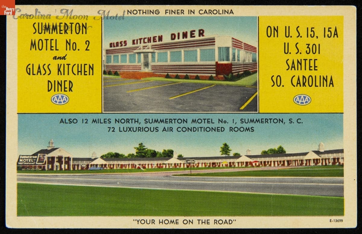 Summerton Motel No. 2 and Glass Kitchen Diner, Santee, South Carolina, circa 1952