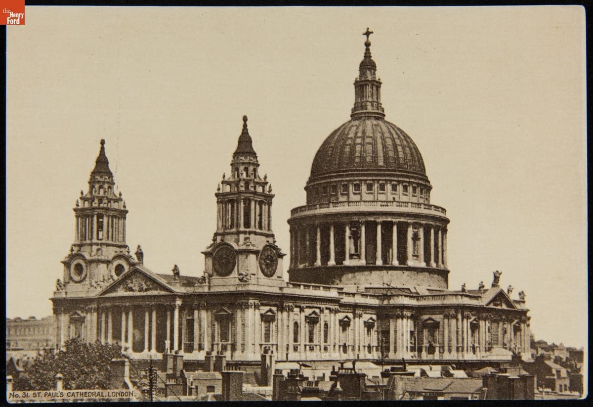 Trade Card for C.I. Hood & Co. with Hood's Photos of the World, "St. Paul's Cathedral, London, England," 1890-1910