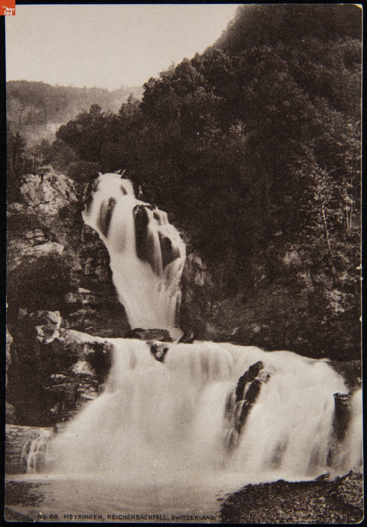 Trade Card for C.I. Hood & Co. with Hood's Photos of the World, "Metringen, Reichenbach Falls, Switzerland," 1890-1910