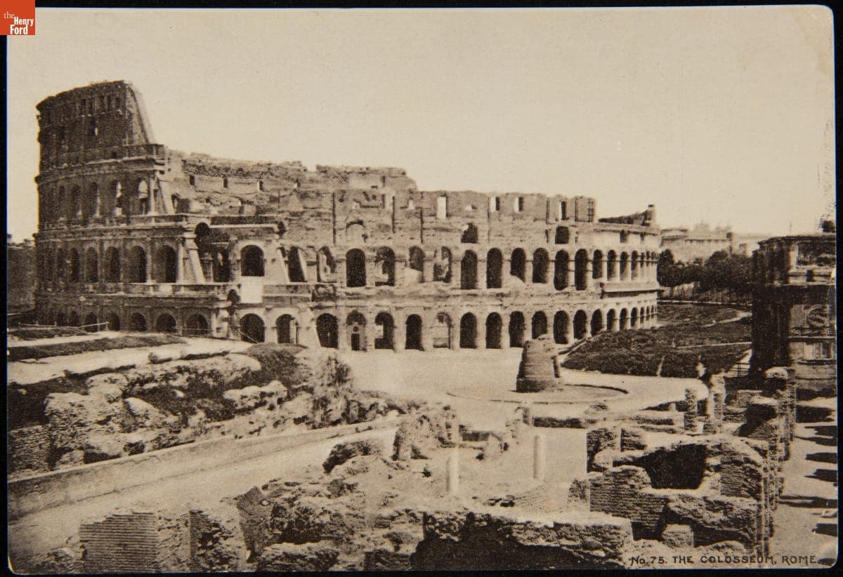 Trade Card for C.I. Hood & Co. with Hood's Photos of the World, "Colosseum, Rome," 1890-1910