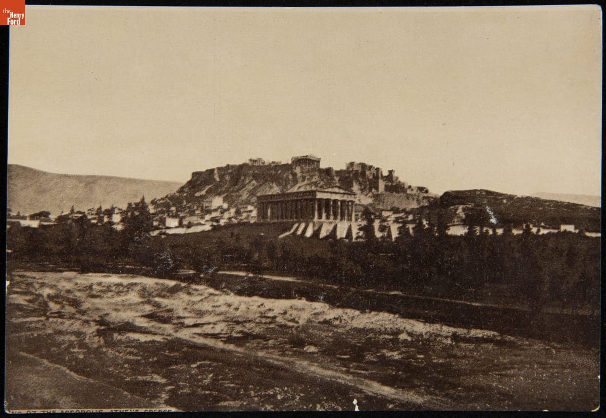 Trade Card for C.I. Hood & Co. with Hood's Photos of the World, "The Acropolis, Athens, Greece," 1890-1910