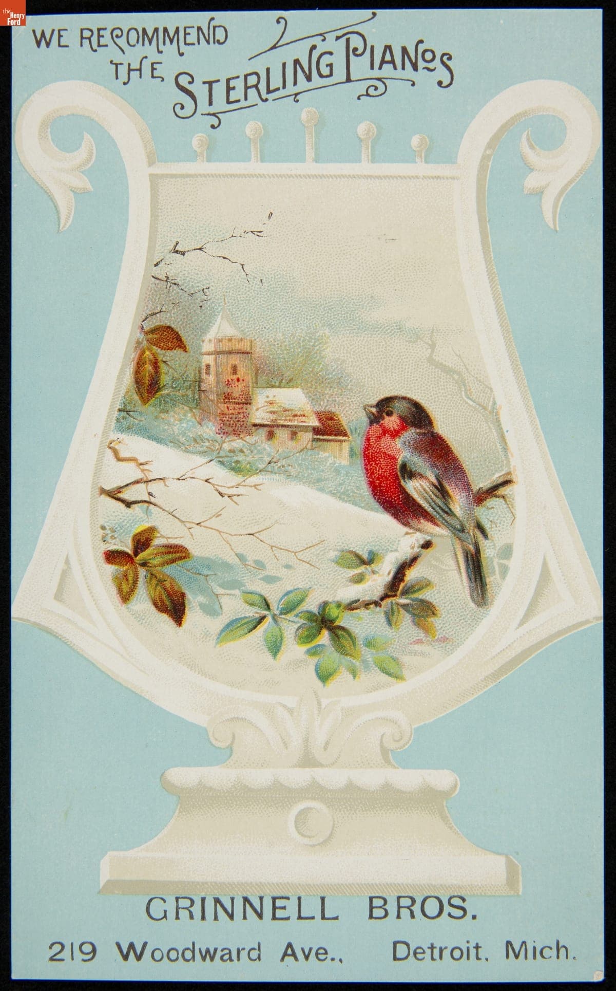Trade Card for Sterling Pianos, 1880-1900