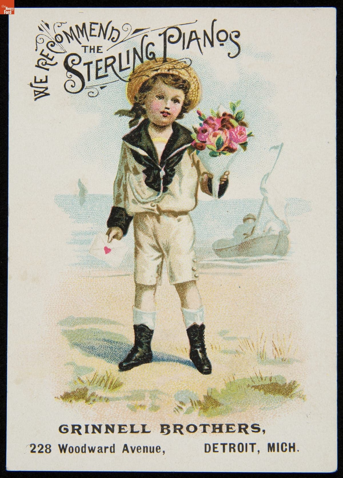 Trade Card for Sterling Pianos, 1880-1900