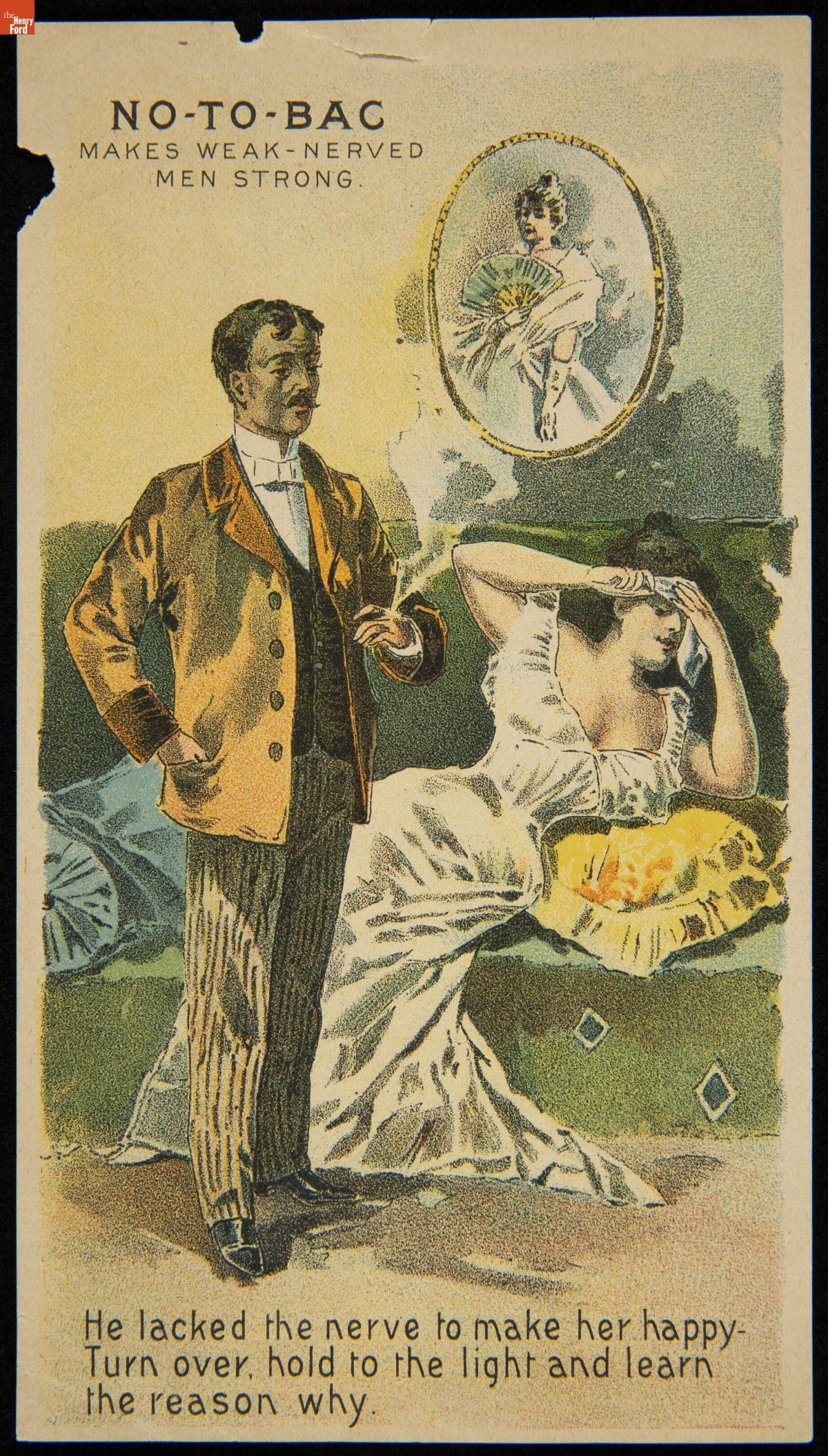 Trade Card for "No-To-Bac" Tobacco, Sterling Products Co., circa 1894