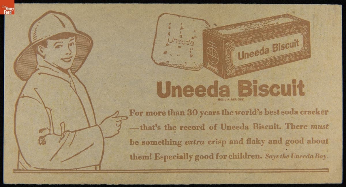 Trade Card for Uneeda Biscuit Crackers, National Biscuit Co., circa 1930