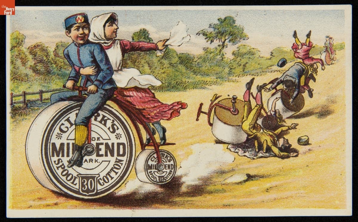 Trade Card for Clark's Mile-End Spool Cotton, Clark's O.N.T., 1880-1890