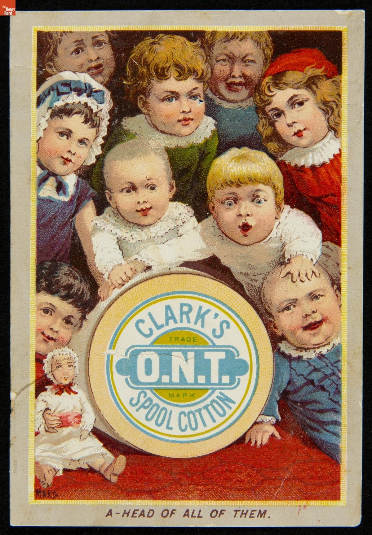 Trade Card for Clark's Spool Cotton, Clark's O.N.T., 1880-1890