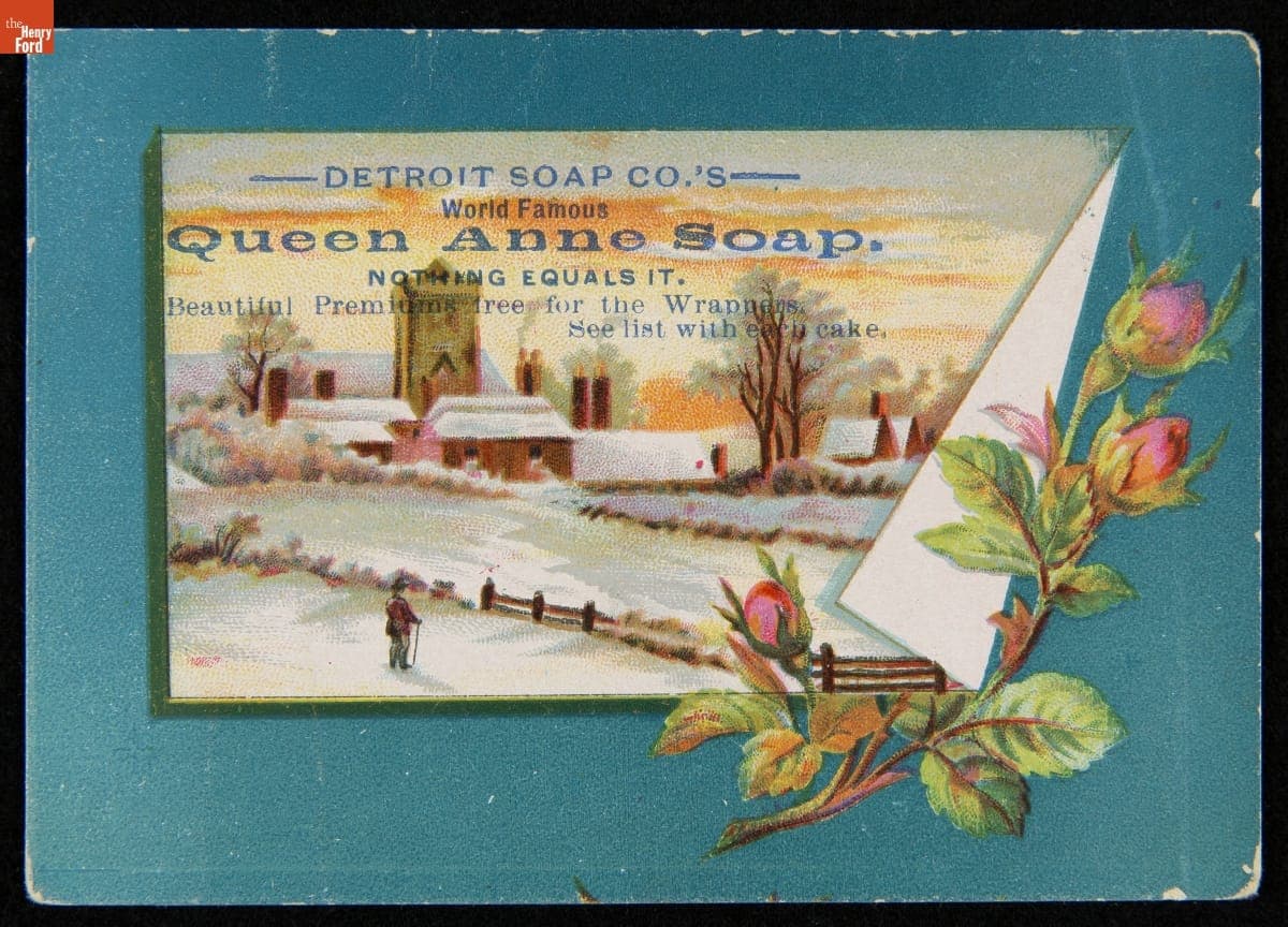 Trade Card for Queen Anne Soap, Detroit Soap Company, 1881-1900