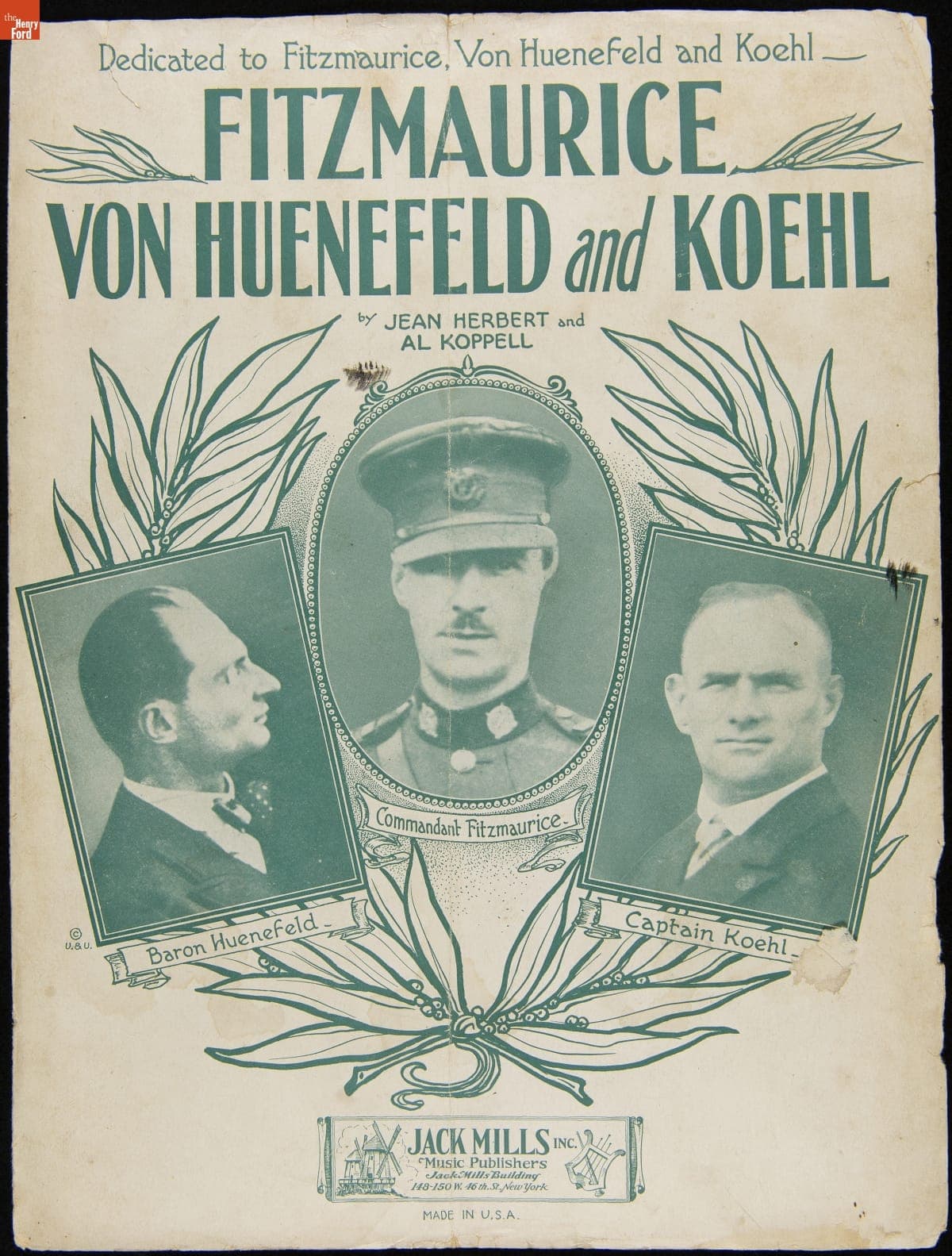 "Fitzmaurice, von Huenefeld and Koehl," Dedicated to the Crew of the Bremen, 1928
