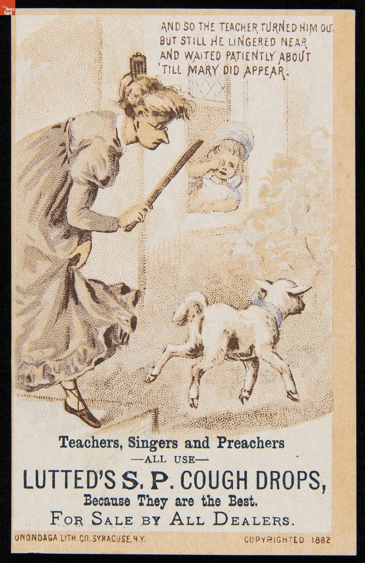 Trade Card for Lutted's S.P. Cough Drops, 1882