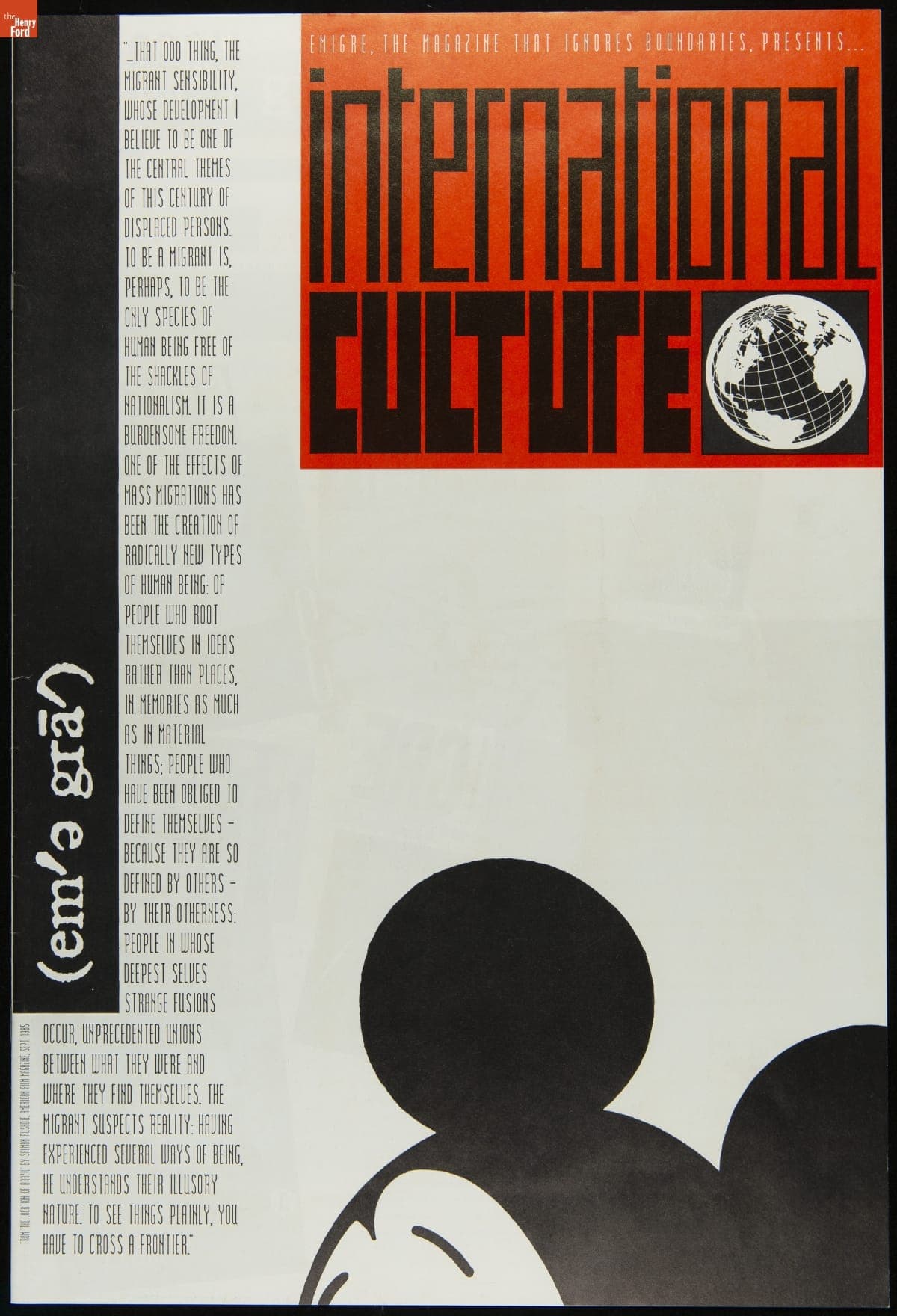 Magazine, Emigre No. 6, Part 1, "International Culture," 1986
