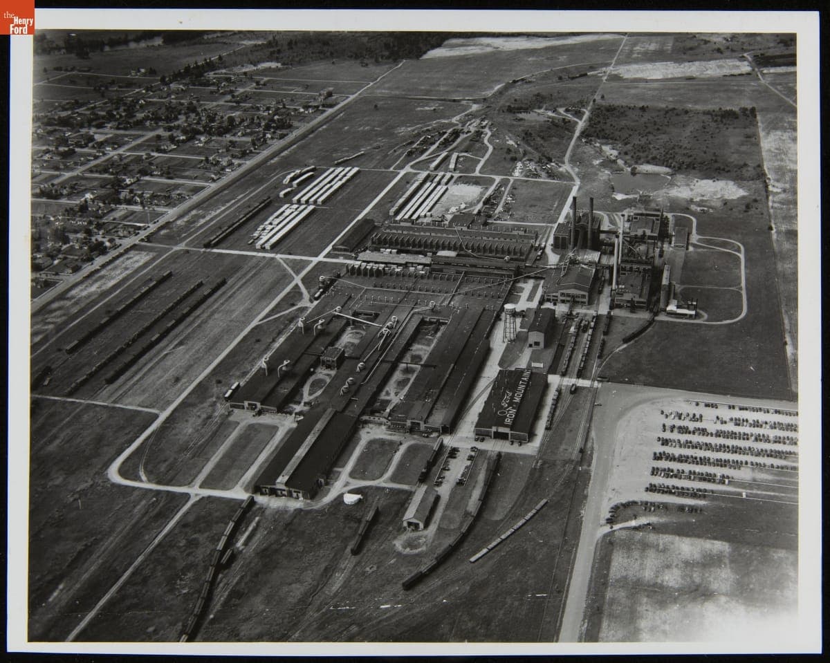 Aerial View of Ford Motor Company Branch in Iron Mountain, Michigan, 1946