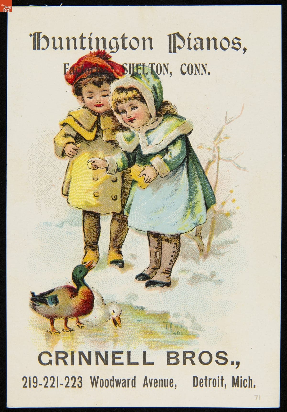 Trade Card for Huntington Pianos, 1895-1900