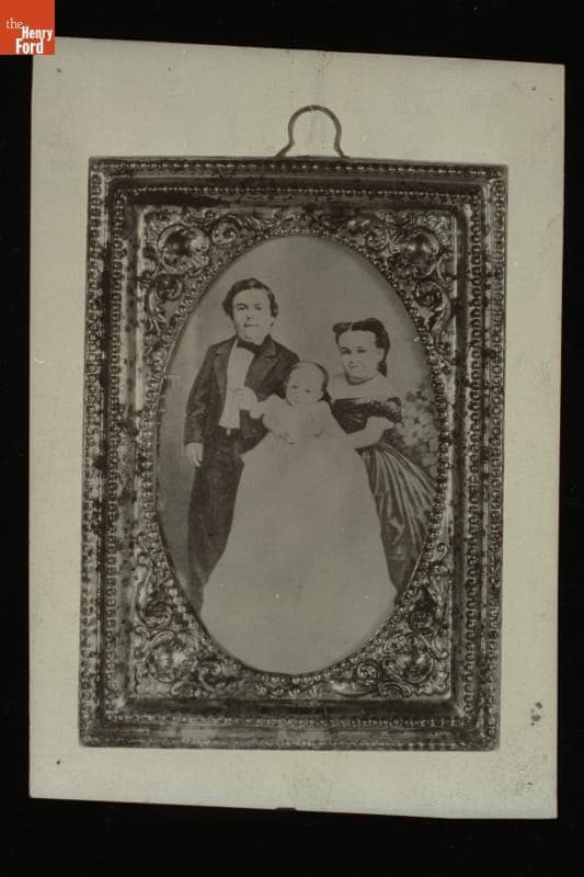 Portrait of Tom Thumb and Lavinia Warren with Baby, circa 1865