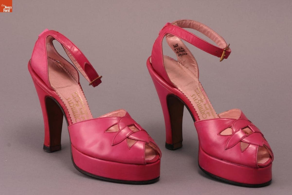 Platform Sandals, Worn by Elizabeth Parke Firestone, 1940-1950