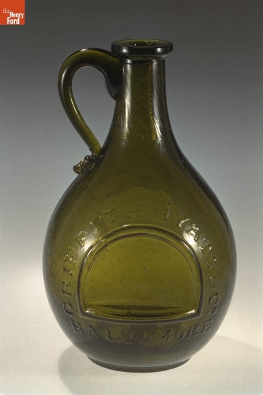 Whiskey Bottle, 1840-1860