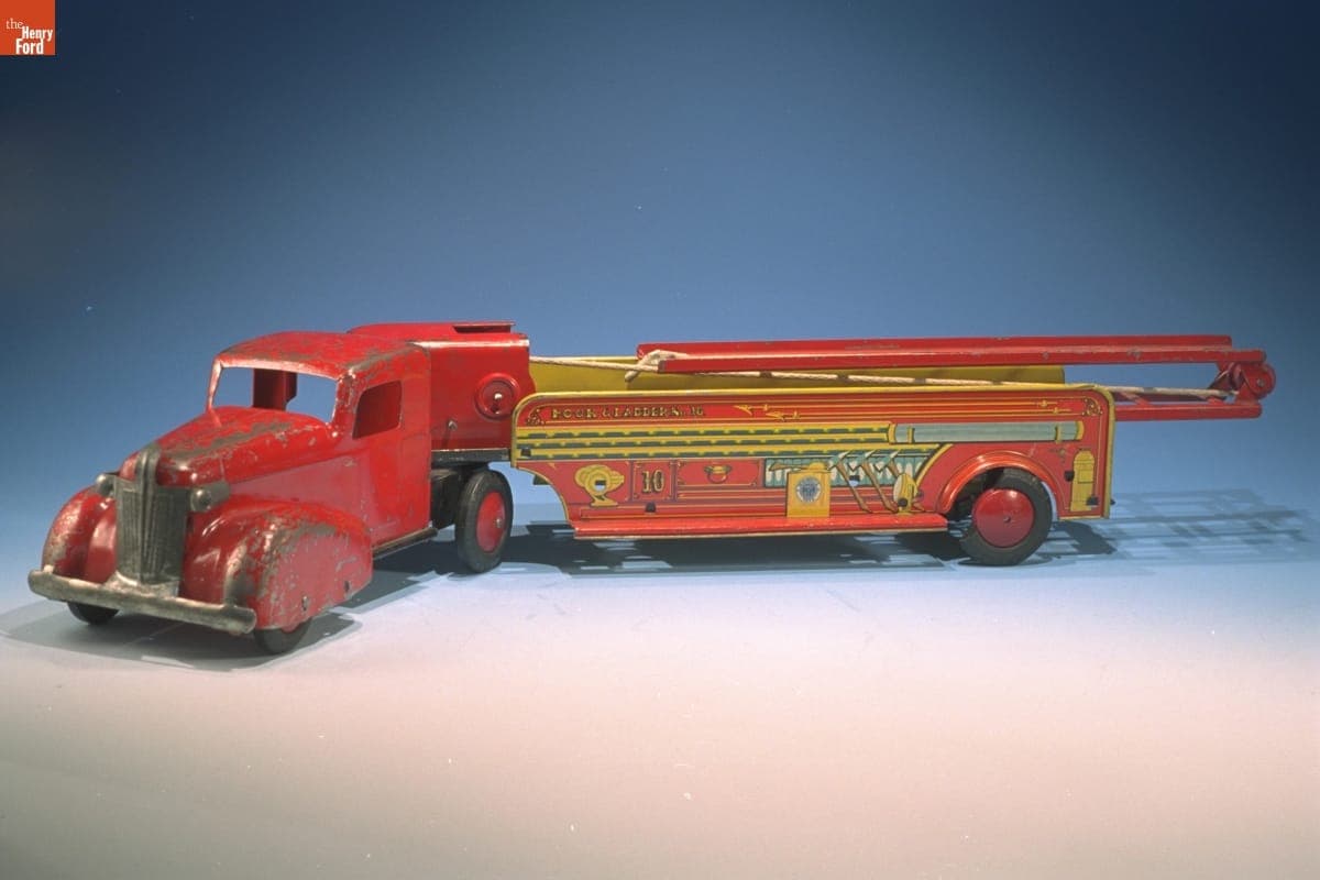 Toy Hook and Ladder Truck, Used by James Greenhoe, 1937-1946