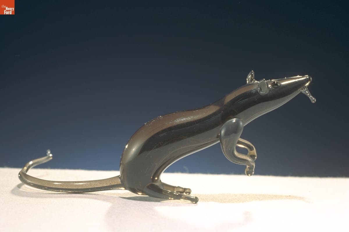 Miniature Glass Figure, Rat, 1955-1985