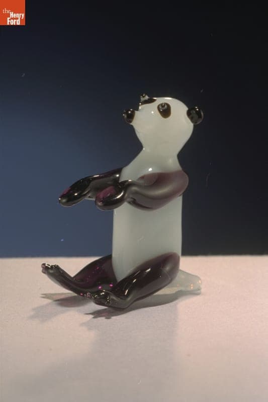 Miniature Glass Figure, Panda, 1955-1985