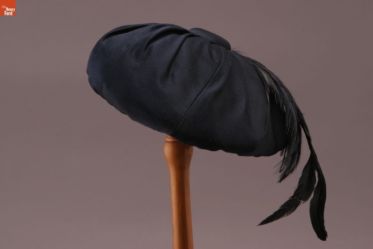 Satin Beret, Worn by Elizabeth Parke Firestone, 1948-1955