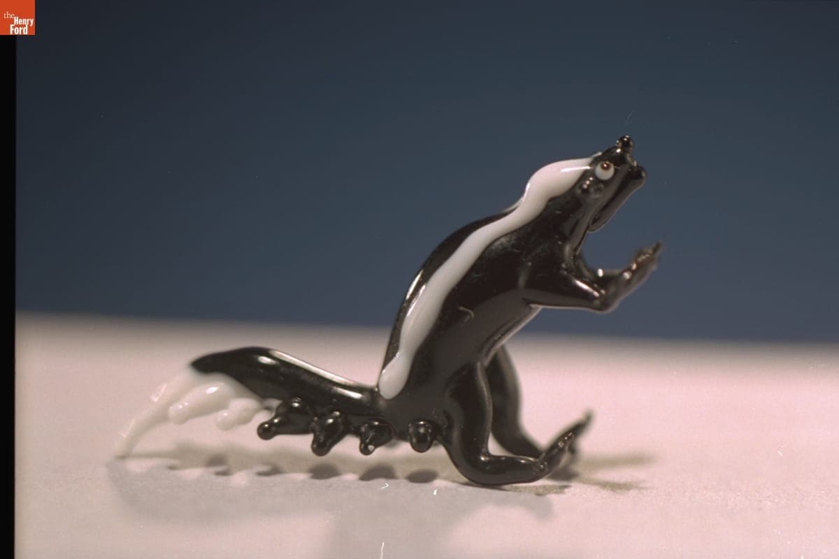 Miniature Glass Figure, Skunk, 1955-1985