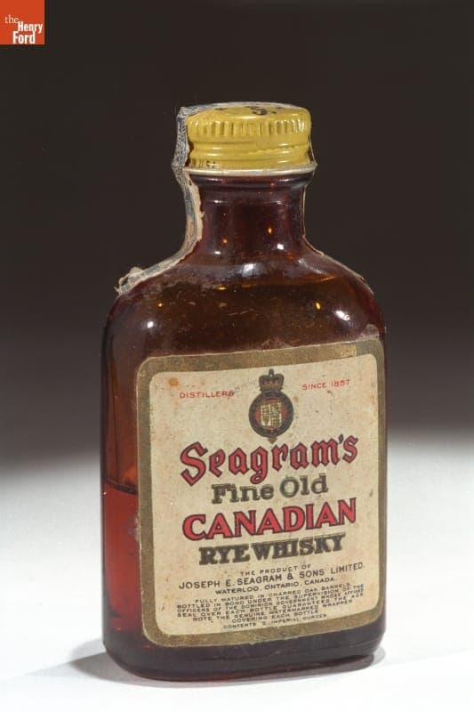 Bottle of Bootleg "Seagram's Canadian Rye Whiskey," 1924