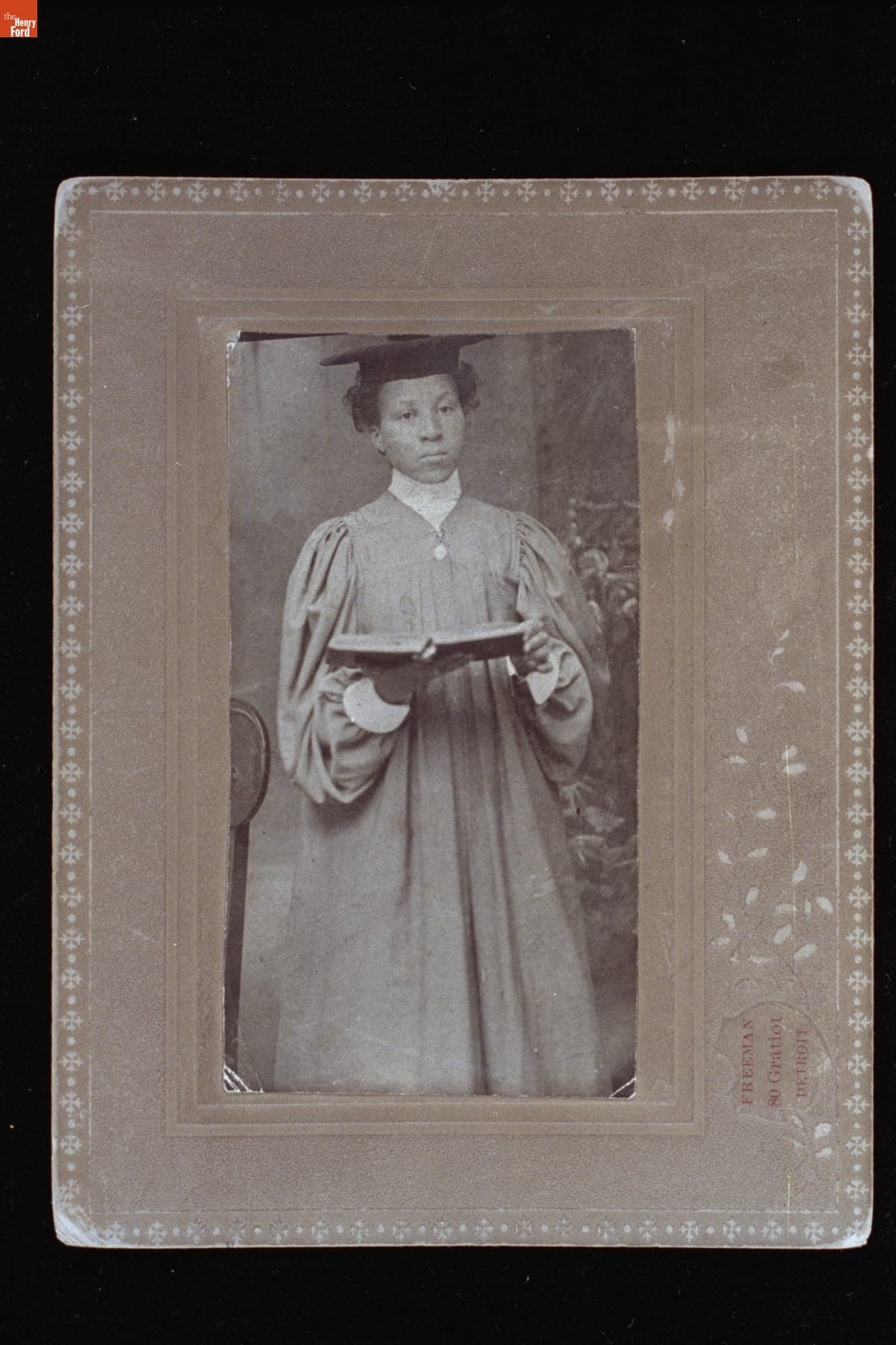 Woman Wearing a Graduation Cap and Gown, circa 1905