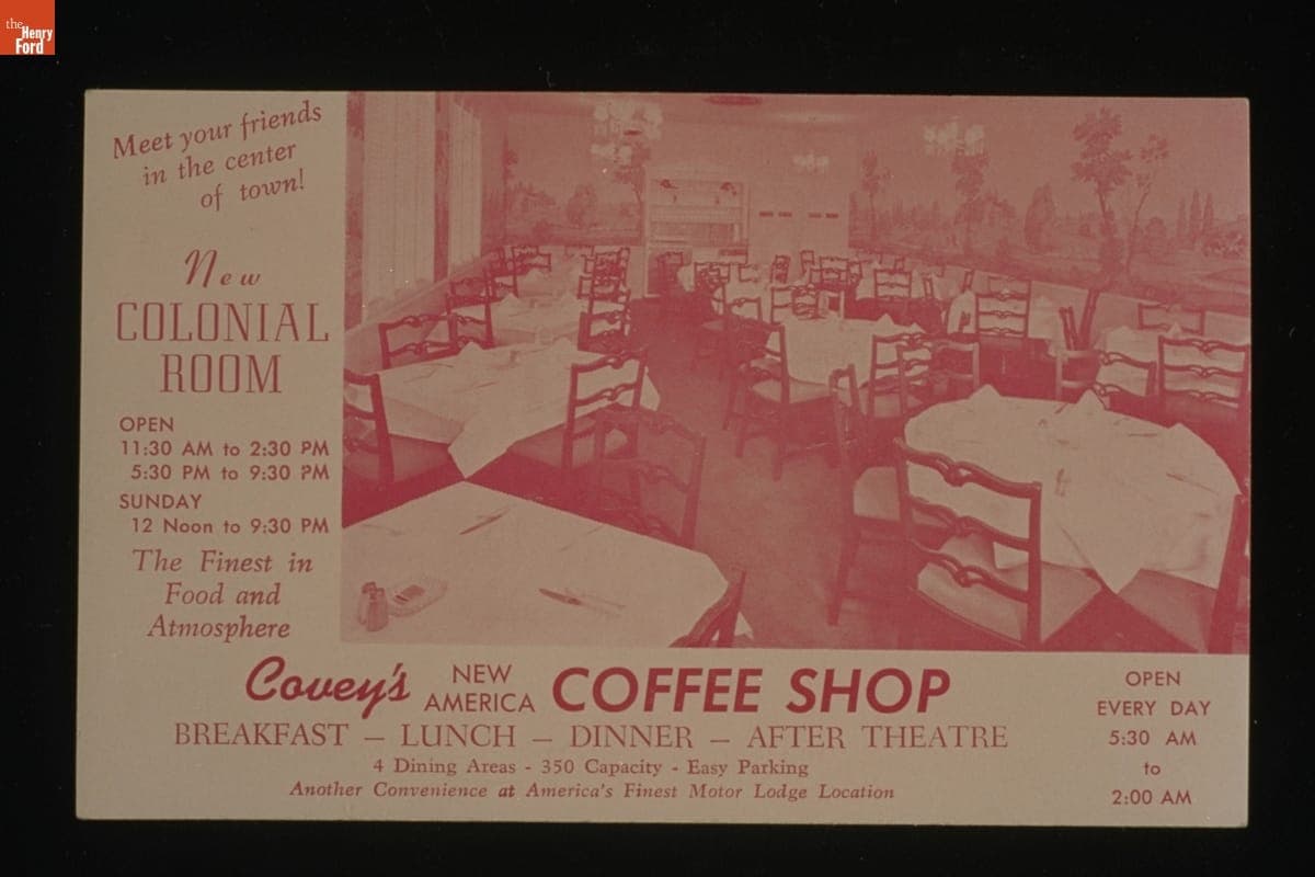 Covey's New America Coffee Shop, 1925-1950