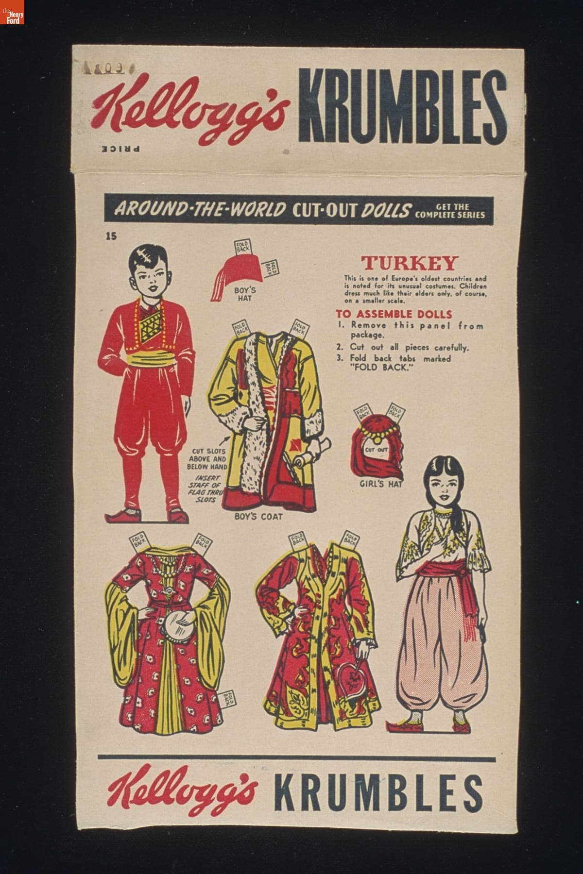Kellogg's Krumbles Around-the-World Cut-Out Dolls, Turkey, 1946-1949