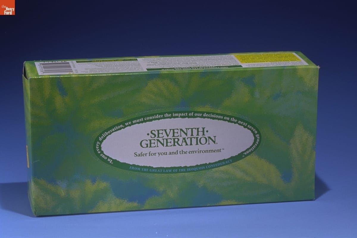 Box of Seventh Generation Facial Tissues, circa 1995