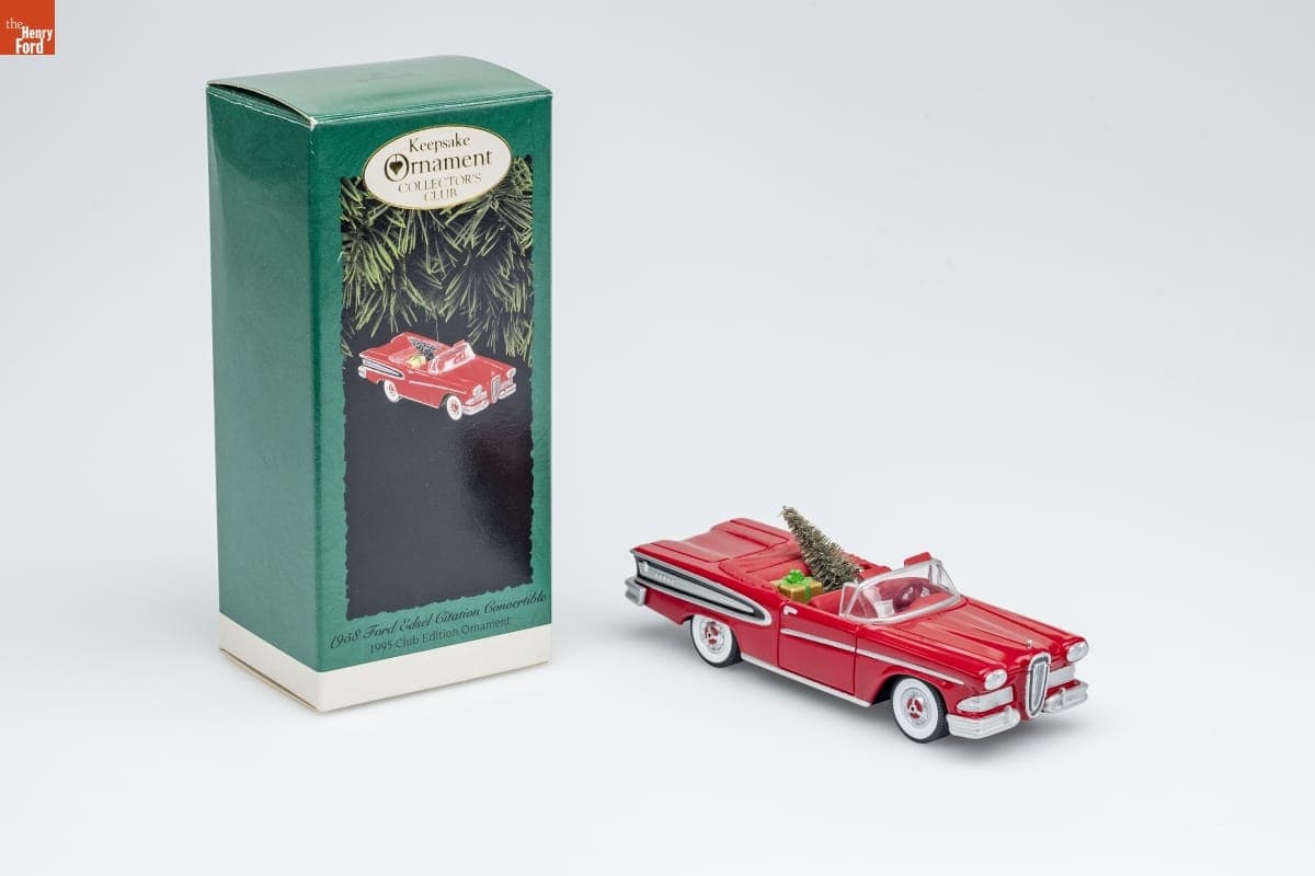 Hallmark "1958 Ford Edsel Citation Convertible" Collector's Club Christmas Ornament, 1995