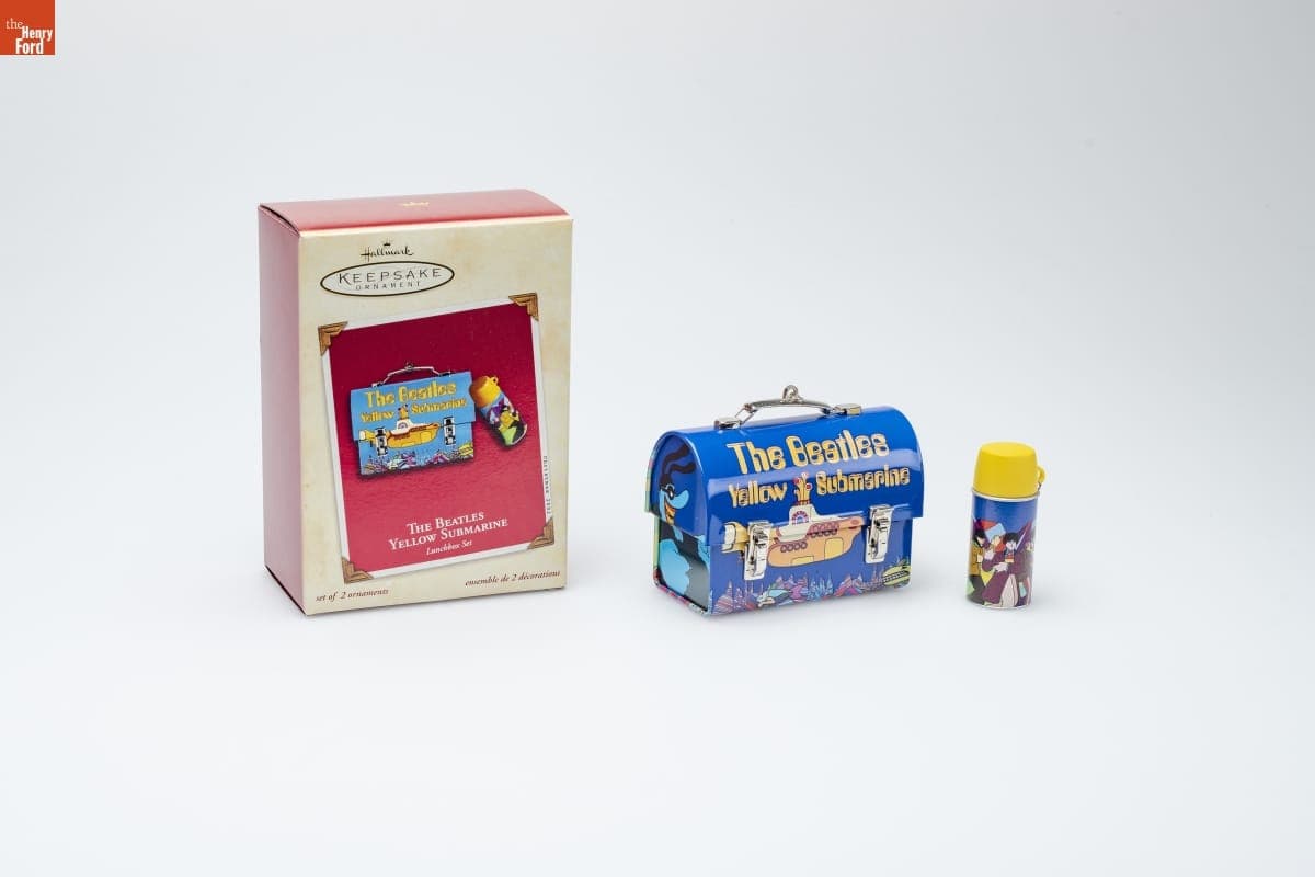 Hallmark "The Beatles Yellow Submarine Lunchbox Set" Christmas Ornmanets, 2002
