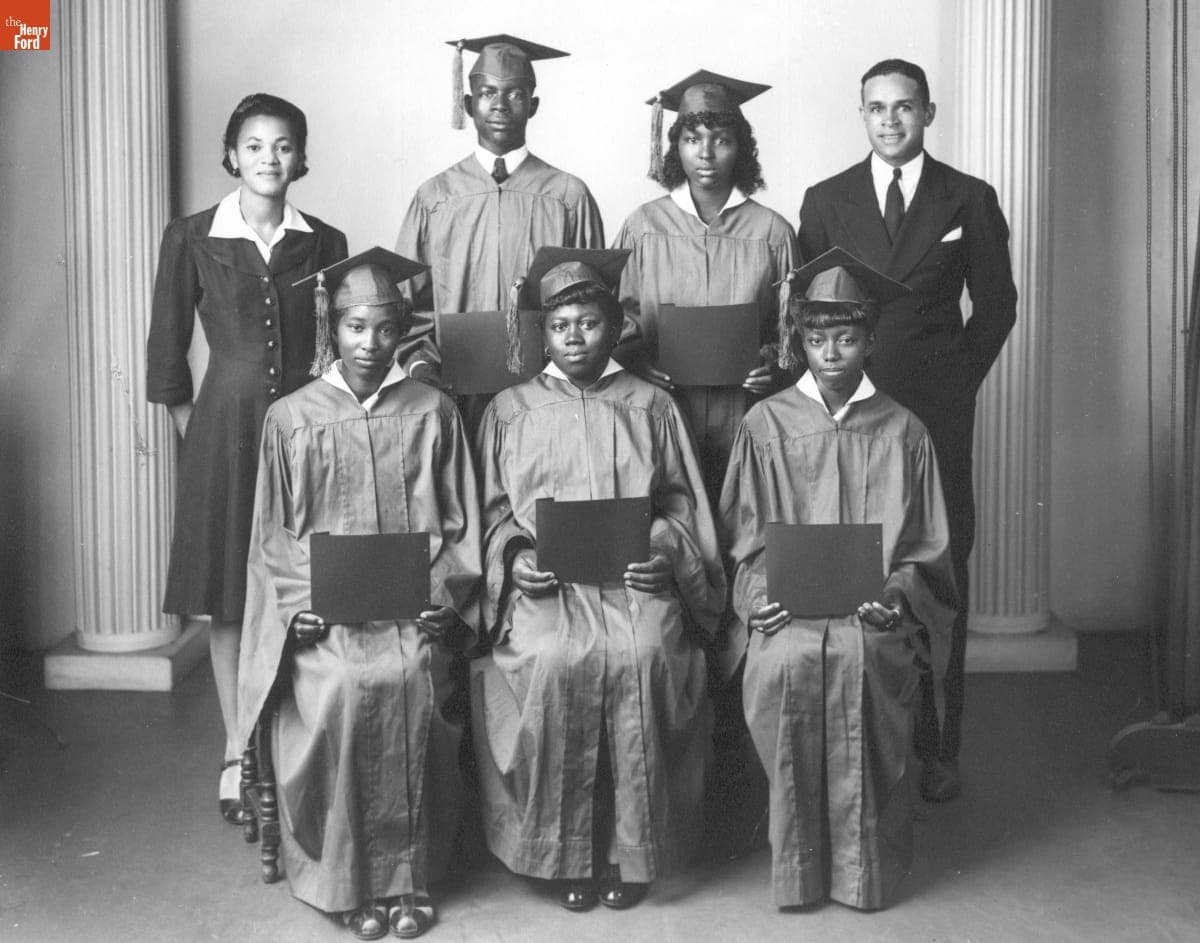 Graduating Students and Teachers at George Washington Carver School, Richmond Hill, Georgia, 1945