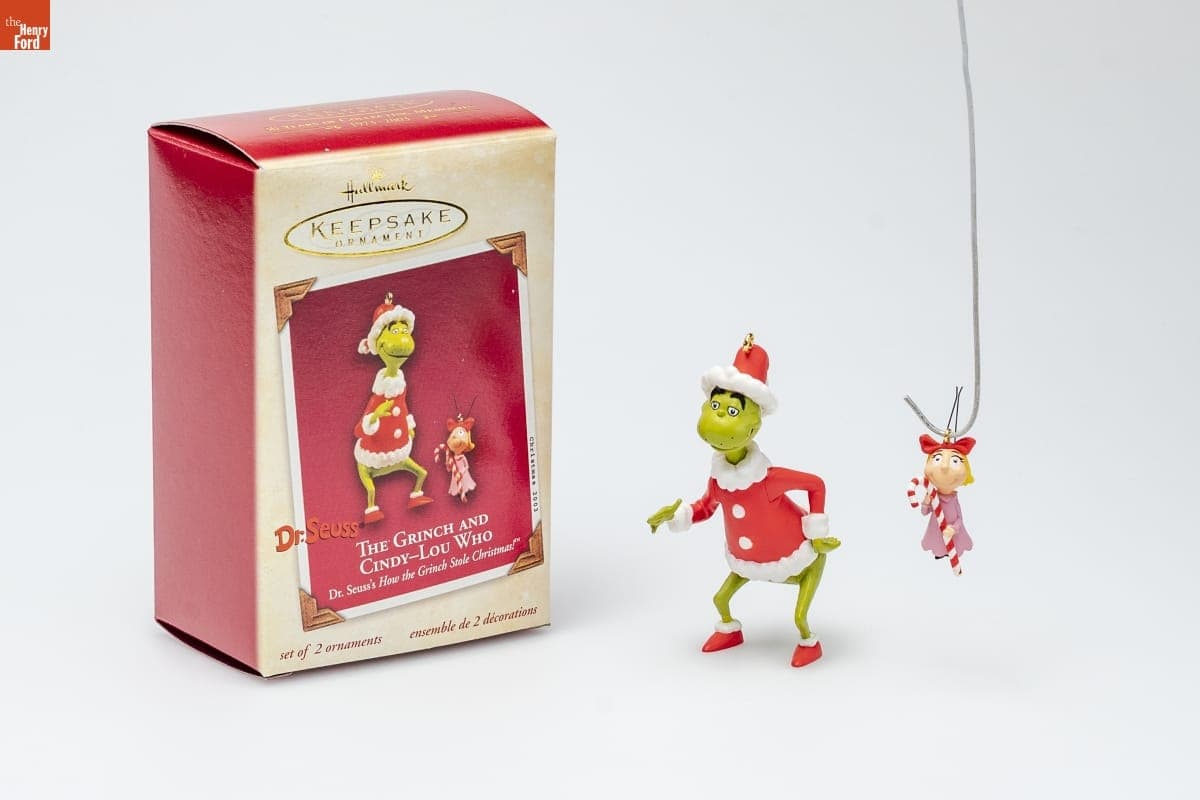 Hallmark "Dr. Seuss How the Grinch Stole Christmas: The Grinch and Cindy-Lou Who" Christmas Ornaments, 2003
