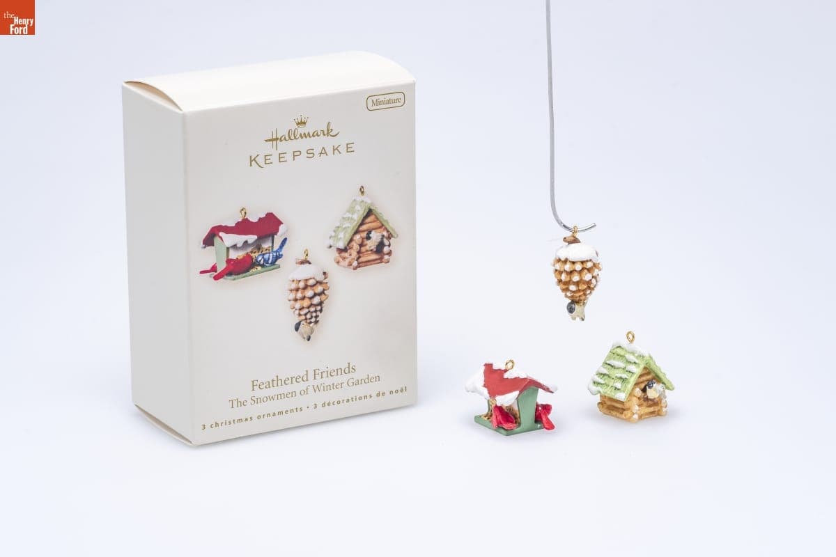 Hallmark "The Snowmen of Winter Garden: Feathered Friends" Miniature Christmas Ornaments, 2007