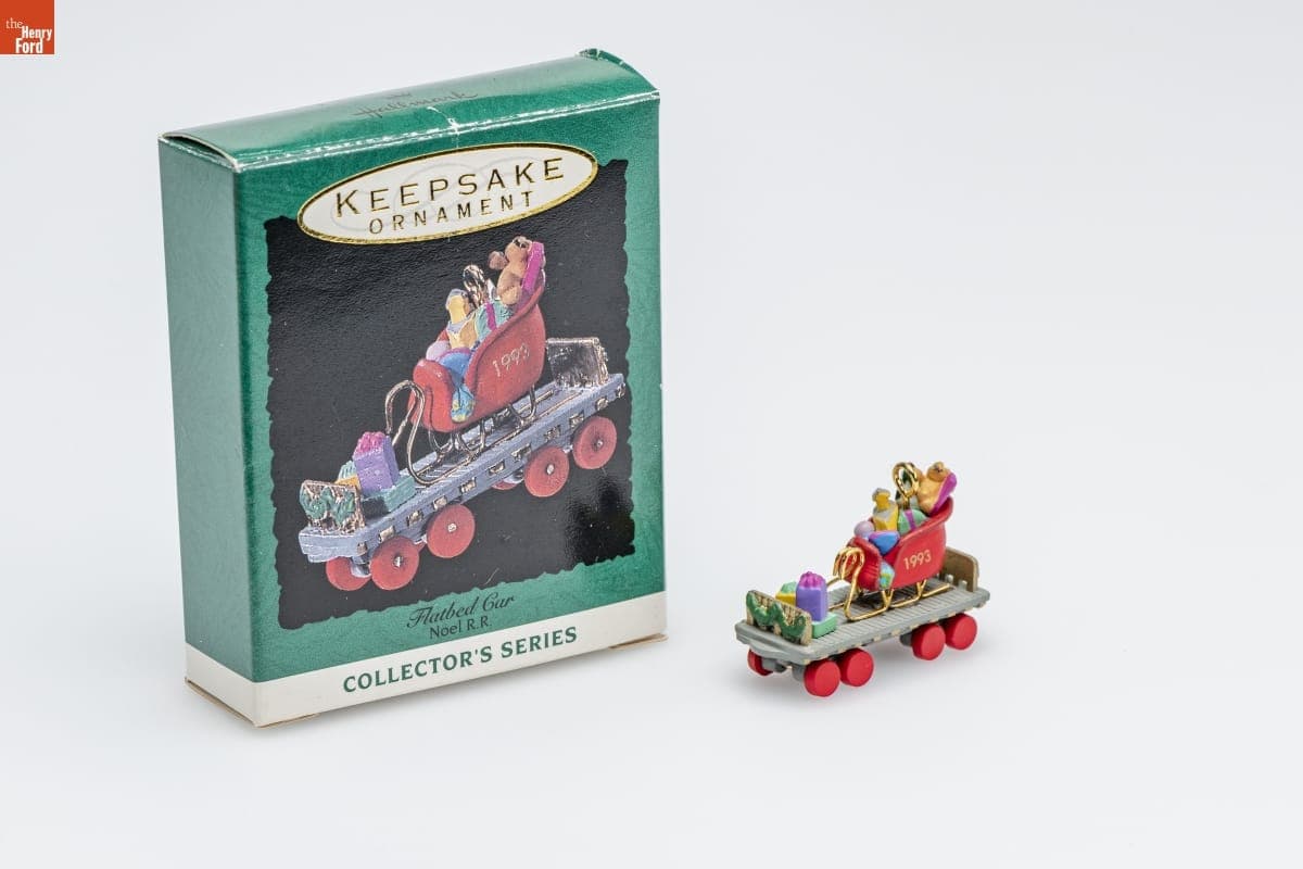 Hallmark "Noel R.R. Series: Flatbed Car" Miniature Christmas Ornament, 1993