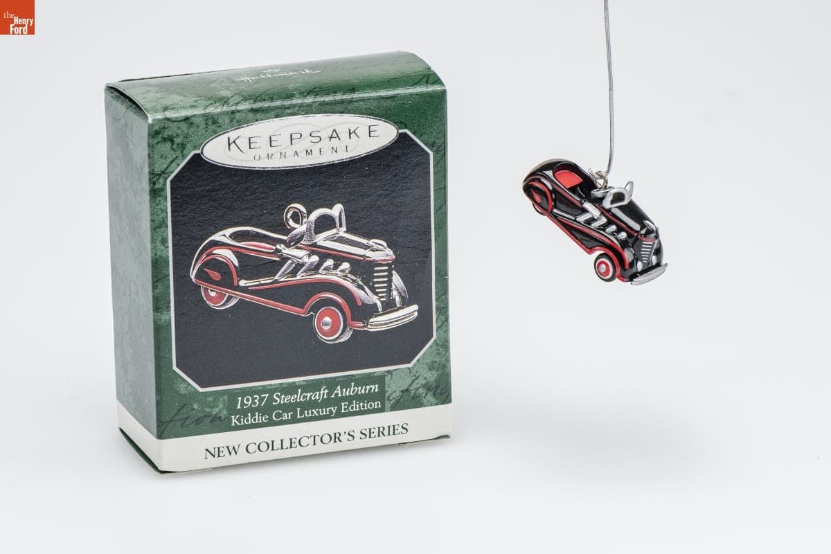 Hallmark "Miniature Kiddie Car Luxury Edition Series: 1937 Steelcraft Auburn" Miniature Christmas Ornament, 1998