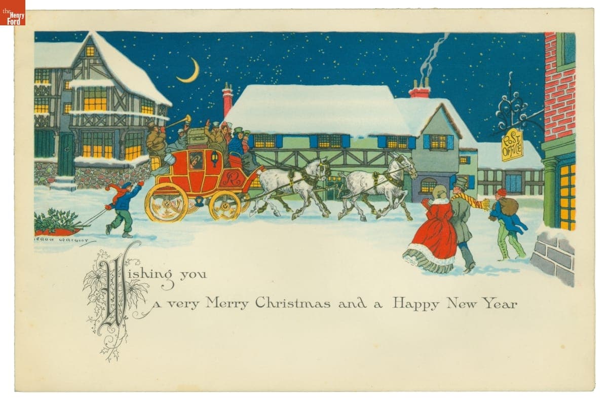 Christmas Card, "Wishing You a Very Merry Christmas and a Happy New Year," 1932