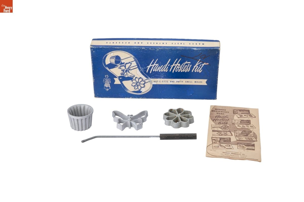 Handi Hostess Waf-l-ette and Patty Shell Mold Kit, circa 1950