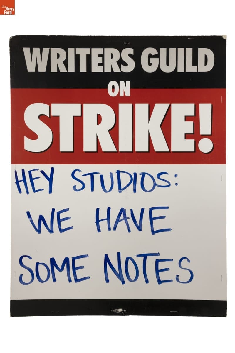 "Writers Guild of America On Strike" Sign, 2023