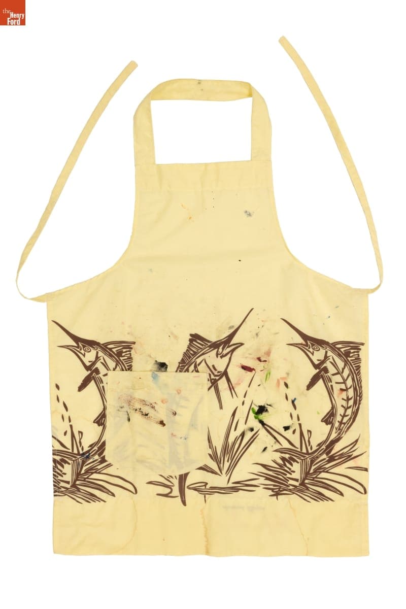 Apron, Made of "Marlin" Harwood Steiger Fabric and Used in the Harwood Steiger Studio