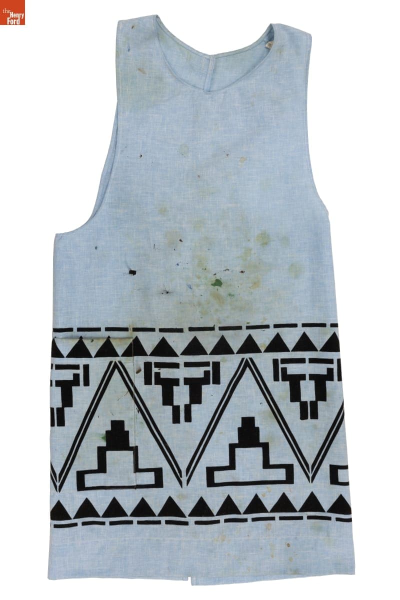 Apron, Made of "Points" Steiger Fabric and Used in the Harwood Steiger Studio