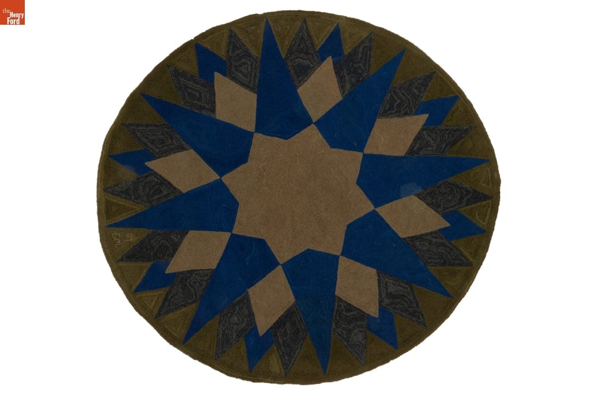 "Compass Rose" Hooked Rug, 1967
